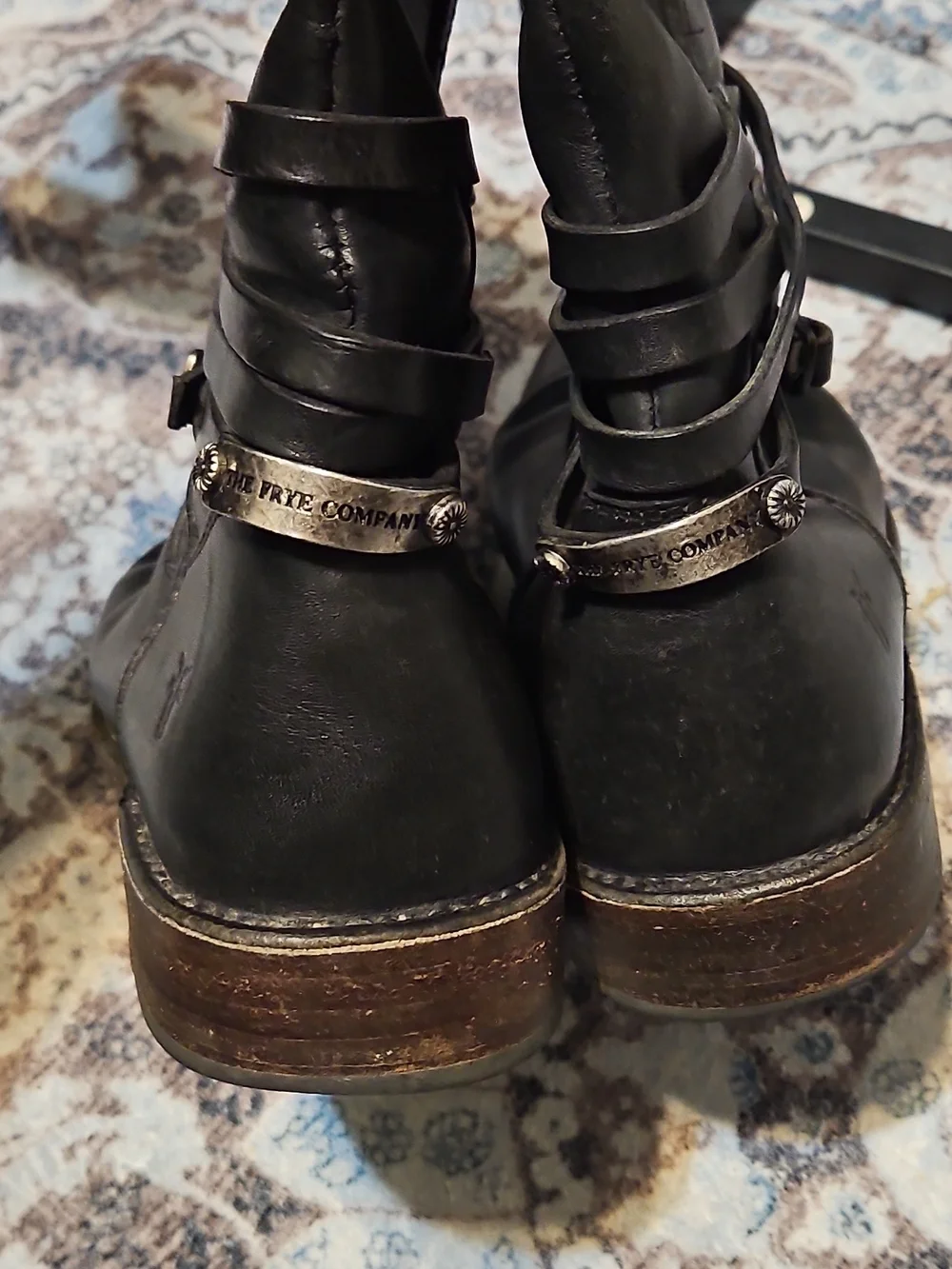 FRYE AND CO. Black Leather Knee-High Heeled Boots - Picture 7 of 16